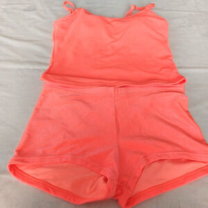 SET AQUA Couture Athletic Crop Top Bottom Hipster Women's Built In Bra L* like M